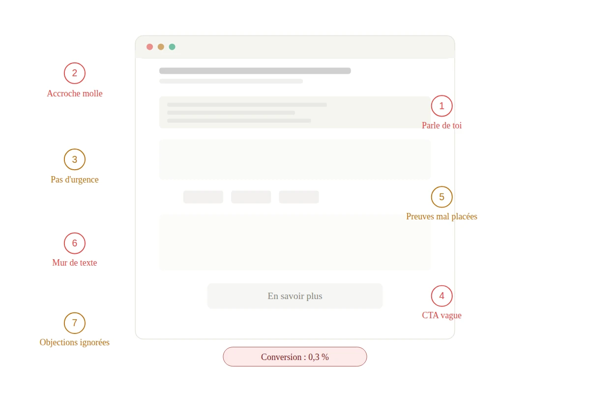Pourquoi ta page de vente ne convertit pas : 7 erreurs invisibles dans ton texte que personne ne te signale